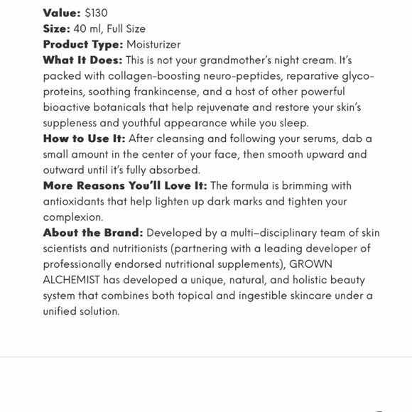 🛍️ NWT  GROWN ALCHEMIST
Regenerating Night Cream 🛍️ - Picture 2 of 2